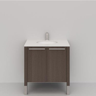 Cantrio VS-EM Bathroom Vanity Set With Brown cabinet, White Quartz Top, and Sink Vanity Cantrio